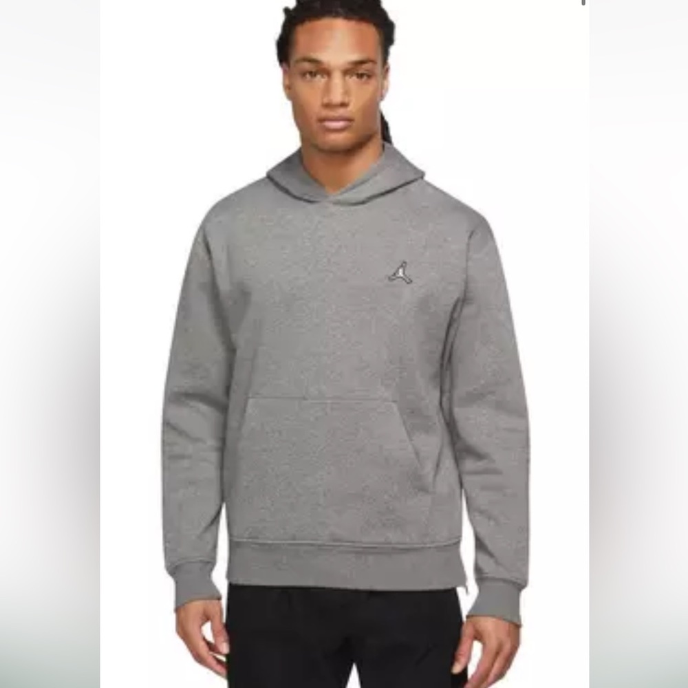 Jordan Men's Essential Fleece Pullover Hoodie-Grey/White
